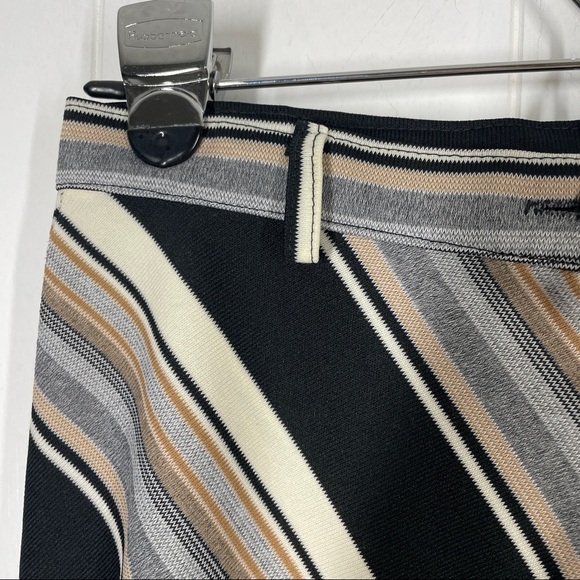 VINTAGE Black and Brown Striped Unlined Skirt Size 11/12 (XS) - Picture 6 of 9